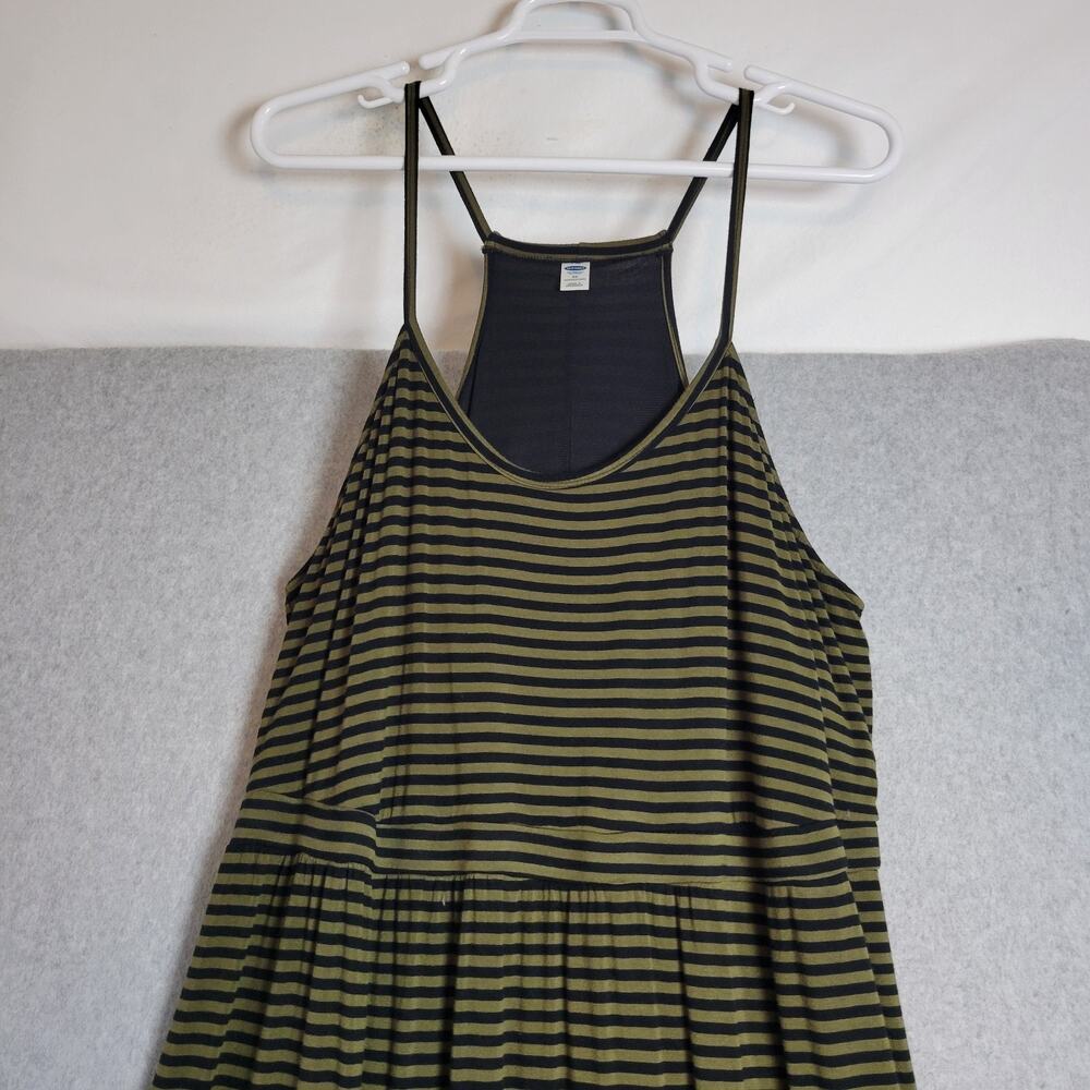 Old Navy Black and Olive Green Striped Maxi Dress - Picture 3 of 11